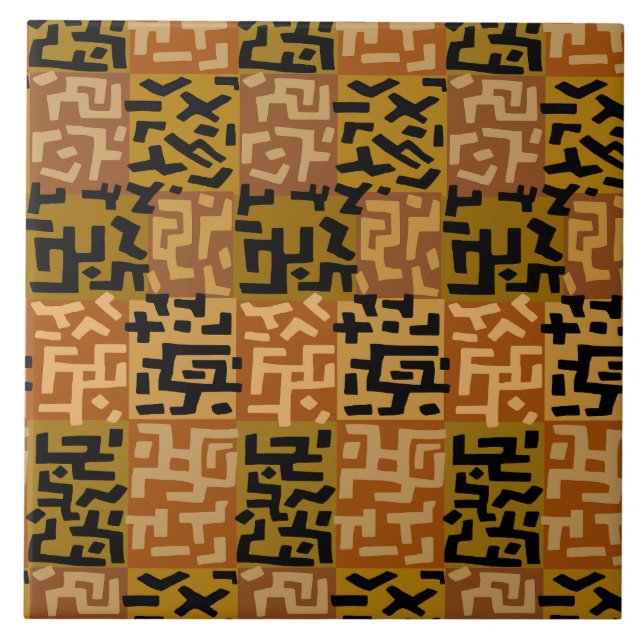Afrikanische Stammeskunst BaKuba Fliese (Vorderseite)