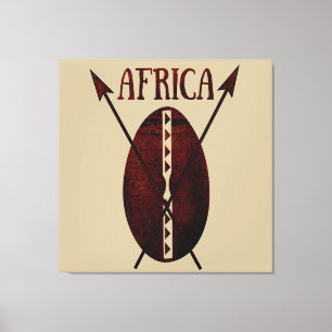 Afrikanische Stammeskunst Vintage Schild und Speer