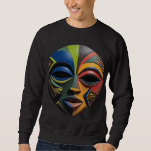 Afrikanische Stammesmaske Kubismus Abstrakt Sweatshirt