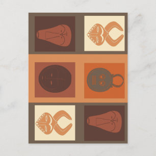 Afrikanische Stammesmaske Postkarte