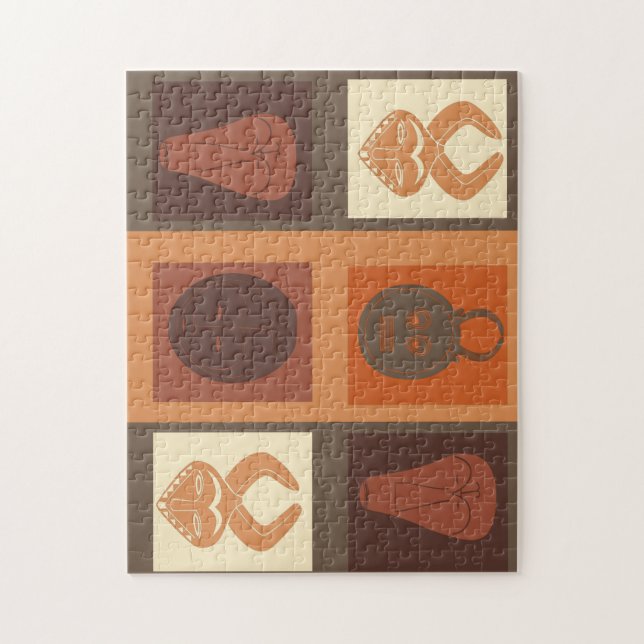 Afrikanische Stammesmaske Puzzle (Vertikal)