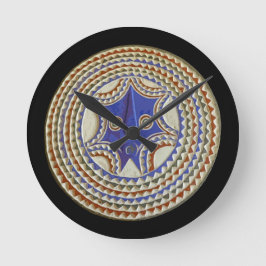Afrikanische Stammesmaske Runde Wanduhr
