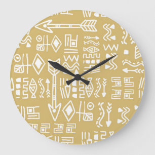 Afrikanische Stammesstreifen: Bohemian Ägyptischer Große Wanduhr