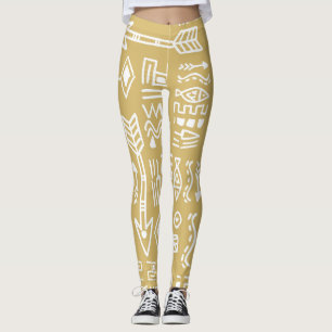 Afrikanische Stammesstreifen: Bohemisch ägyptisch Leggings