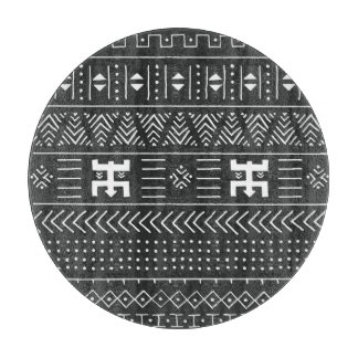 Afrikanische Stammkunst: Geometrisches Schwarz & W Schneidebrett