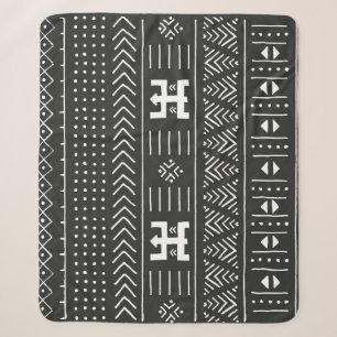 Afrikanische Stammkunst: Geometrisches Schwarz & W Sherpadecke