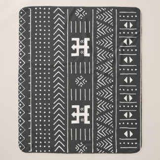 Afrikanische Stammkunst: Geometrisches Schwarz & W Sherpadecke