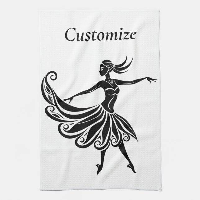 Afrikanische Tänzerin Silhouette Art Thunder_Thund Geschirrtuch (Vertikal)