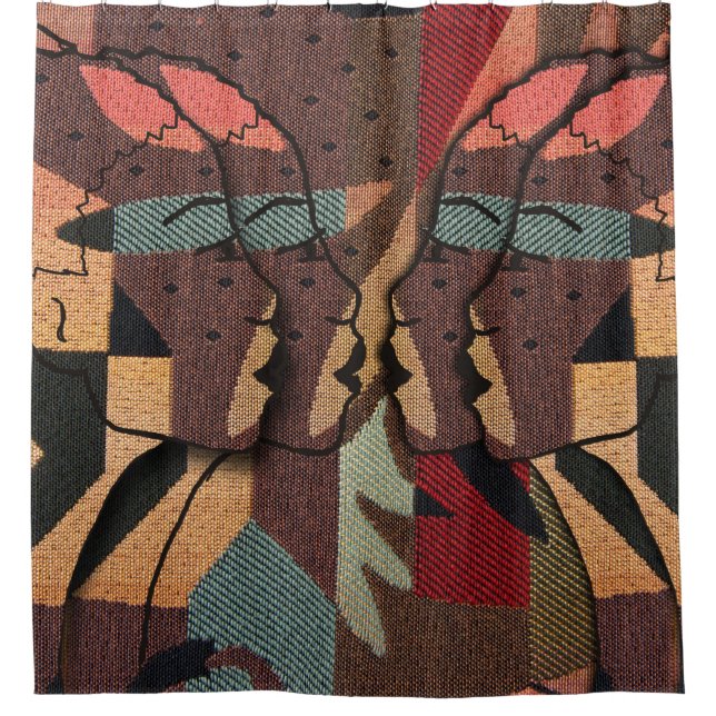 afrikanische Tapestry Duschvorhang (Vorderseite)