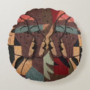 afrikanische Tapestry Rundes Kissen