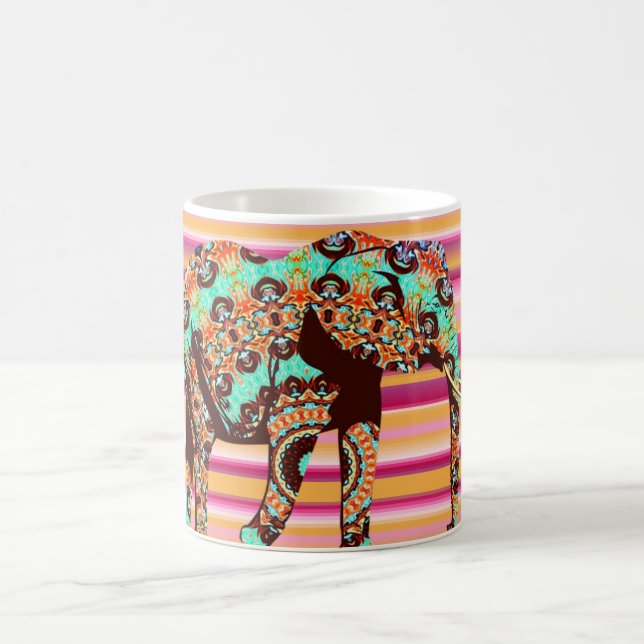 Afrikanische Tasse der farbenfrohen Elefanten (Mittel)