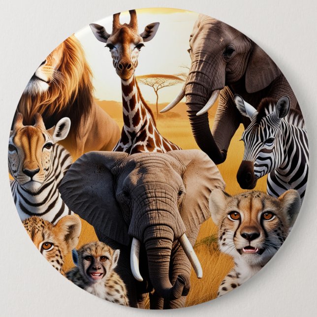 Afrikanische Tiere Button (Vorderseite)
