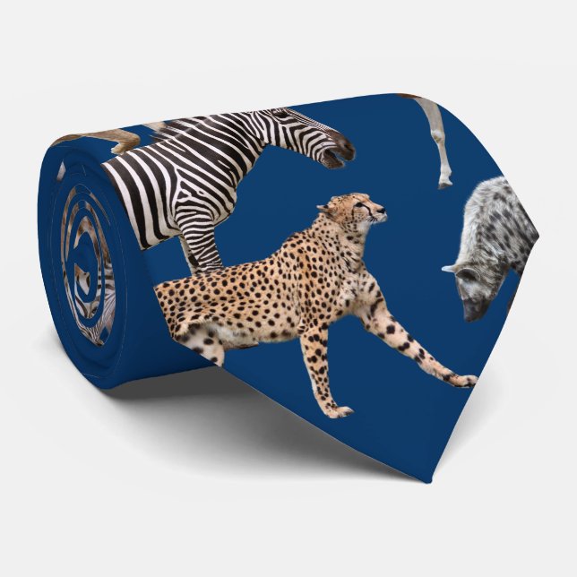 Afrikanische Tiere Krawatte (Gerollt)
