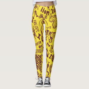 Afrikanische Tiere: Kulturelles nahtloses Muster. Leggings
