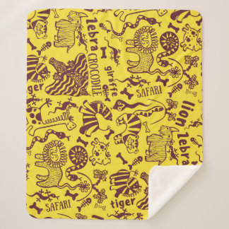 Afrikanische Tiere: Kulturelles nahtloses Muster. Sherpadecke
