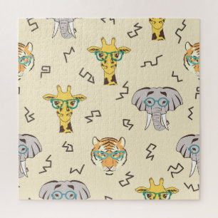 Afrikanische Tiere: Niedliches nahtloses Muster Puzzle