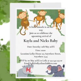 Afrikanische Tiere überraschen bei der Babyparty z Einladung