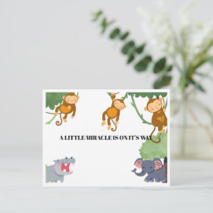 Afrikanische Tiere überraschen bei der Babyparty z Feiertagspostkarte
