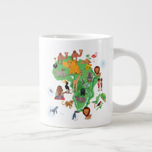 Afrikanische Tierkarte Jumbo-Tasse