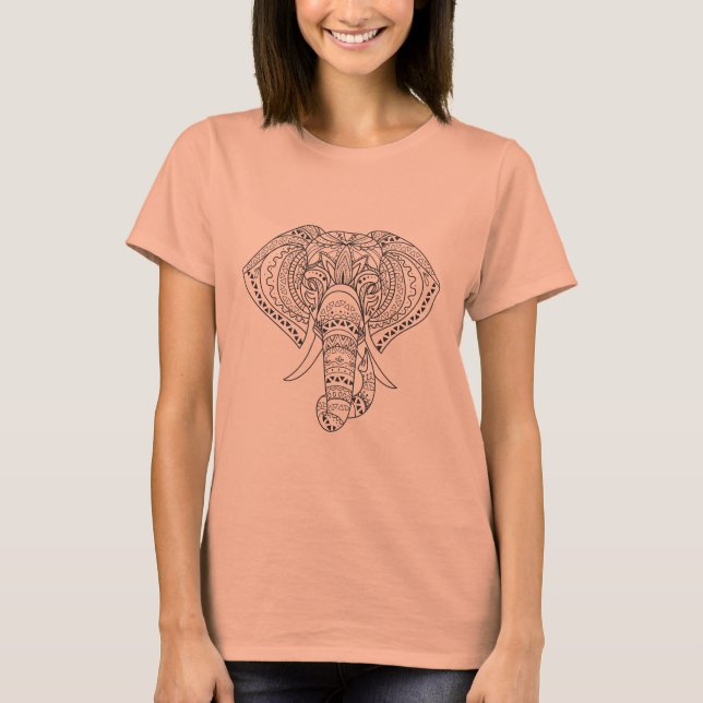 Afrikanische Tierkunst des Stammes- Elefanten T-Shirt (Vorderseite)