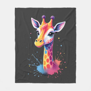 Afrikanische Tierkunst Die bunte Giraffe für lusti Fleecedecke