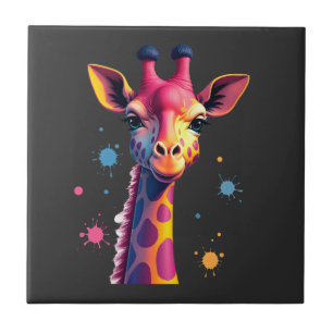 Afrikanische Tierkunst Die bunte Giraffe für lusti Fliese