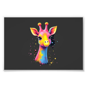 Afrikanische Tierkunst Die bunte Giraffe für lusti Fotodruck