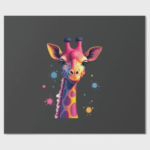 Afrikanische Tierkunst Die bunte Giraffe für lusti Geschenkpapier