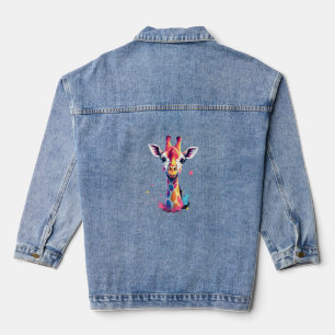 Afrikanische Tierkunst Die bunte Giraffe für lusti Jeansjacke