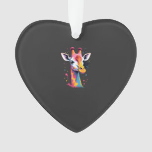 Afrikanische Tierkunst Die bunte Giraffe für lusti Ornament