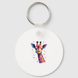 Afrikanische Tierkunst Die bunte Giraffe für lusti Schlüsselanhänger