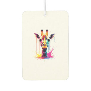 Afrikanische Tierkunst Die farbenfrohe Giraffe für Autolufterfrischer