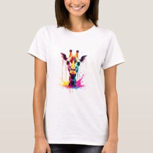 Afrikanische Tierkunst Die farbenfrohe Giraffe für T-Shirt