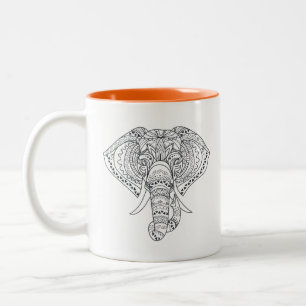 Afrikanische Tierkunst Zweifarbige Tasse