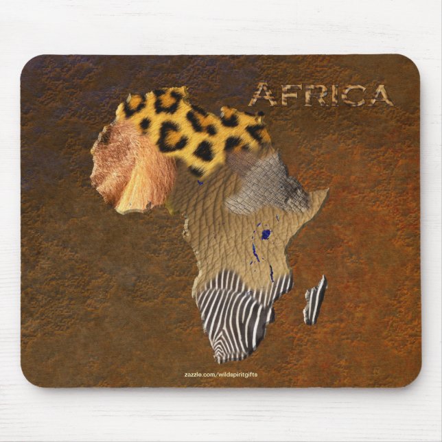 Afrikanische Tiertextur Karte AFRICA Wildlife Mousepad (Vorne)