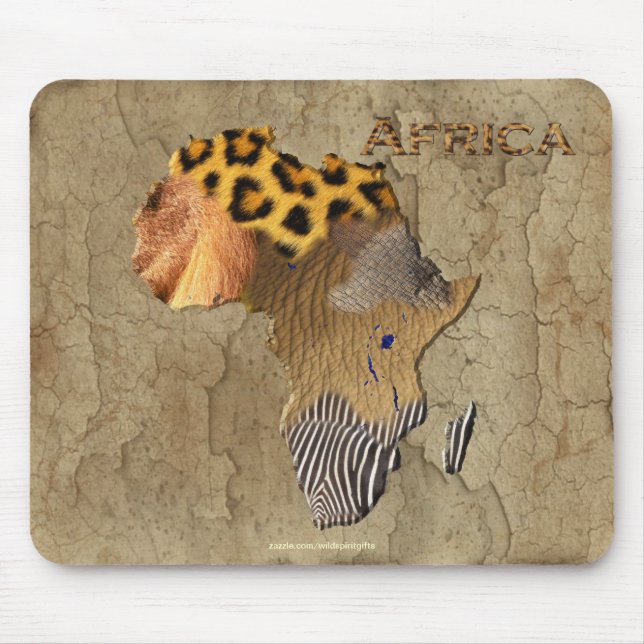 Afrikanische Tiertextur Karte AFRICA Wildlife Mousepad (Vorne)
