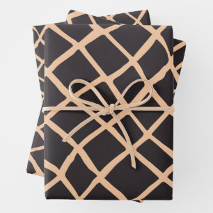 Afrikanische Tradition Inspiriert Linienmuster Geschenkpapier Set
