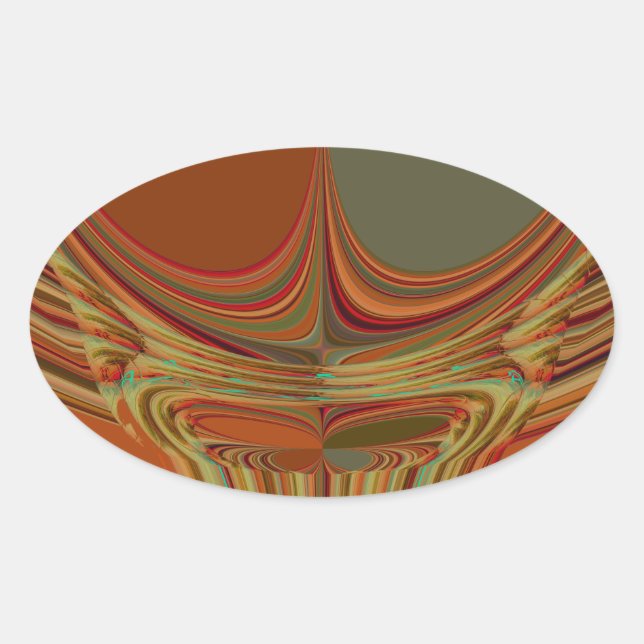 Afrikanische Traditionelle Erde Zeitgenössische Ku Ovaler Aufkleber (Vorderseite)