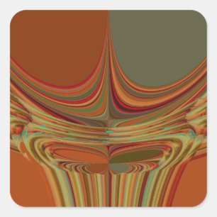 Afrikanische Traditionelle Erde Zeitgenössische Ku Quadratischer Aufkleber