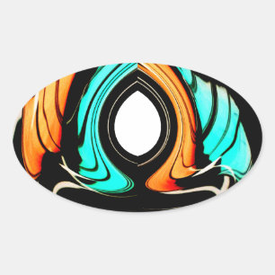 Afrikanische Traditionelle Musterkunst Ovaler Aufkleber