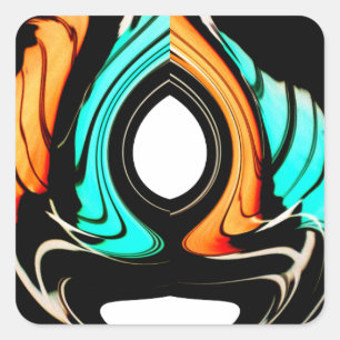 Afrikanische Traditionelle Musterkunst Quadratischer Aufkleber