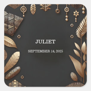 Afrikanische traditionelle nigerianische Brautpart Quadratischer Aufkleber