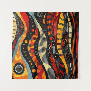 afrikanische Tribal-Muster Art Tapestry Wandteppich