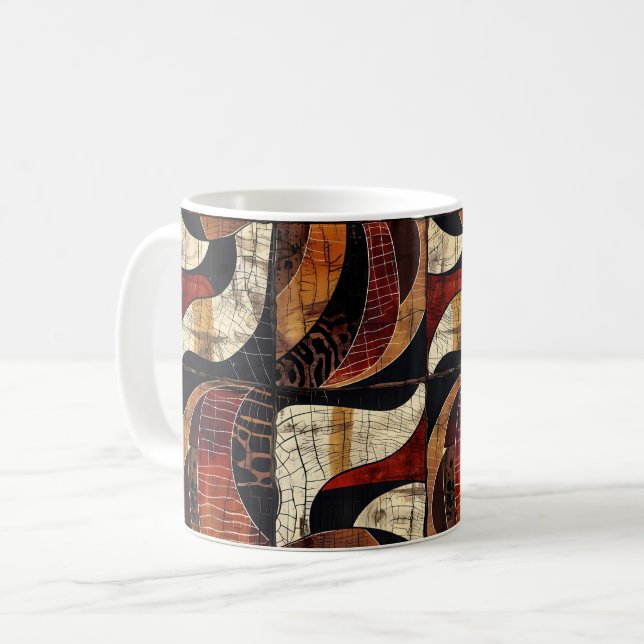 Afrikanische Tribal-Muster-Tasse Kaffeetasse (Vorderseite Links)