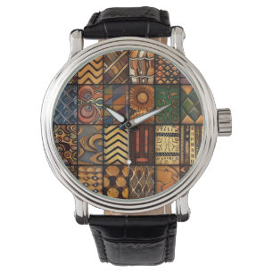 Afrikanische Tribal-Muster-Uhr Armbanduhr