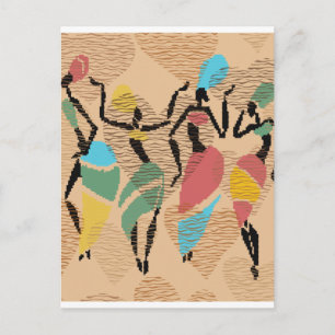 afrikanische Valentine tanzen, afrikanische Damen- Postkarte