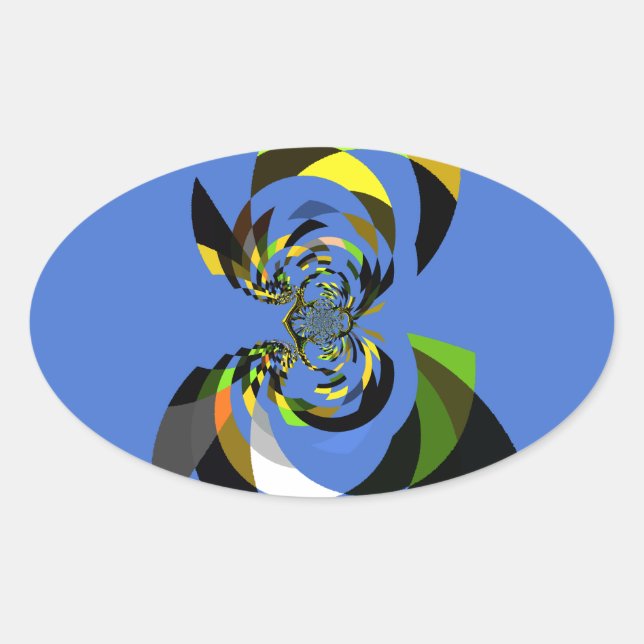 afrikanische Vector Design Art Print Ovaler Aufkleber (Vorderseite)