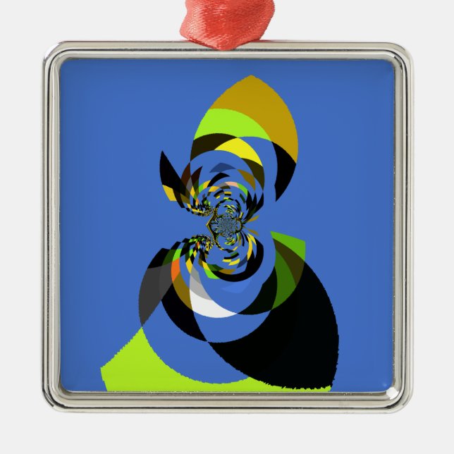 afrikanische Vector Design Art Print Silbernes Ornament (Vorne)