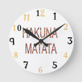 Afrikanische Vintage Farben Hakuna Matata Geschenk Quadratische Wanduhr