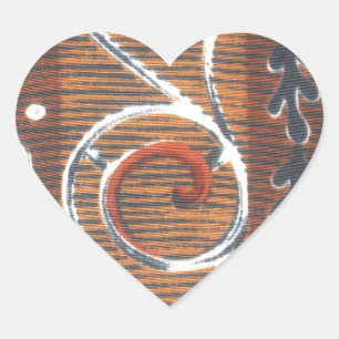 Afrikanische Vintage, traditionelle Ornament Motif Herz-Aufkleber